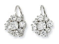 Cheryl M Sterling Silver CZ Leverback Earrings