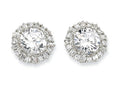 Cheryl M Sterling Silver CZ Post Earrings