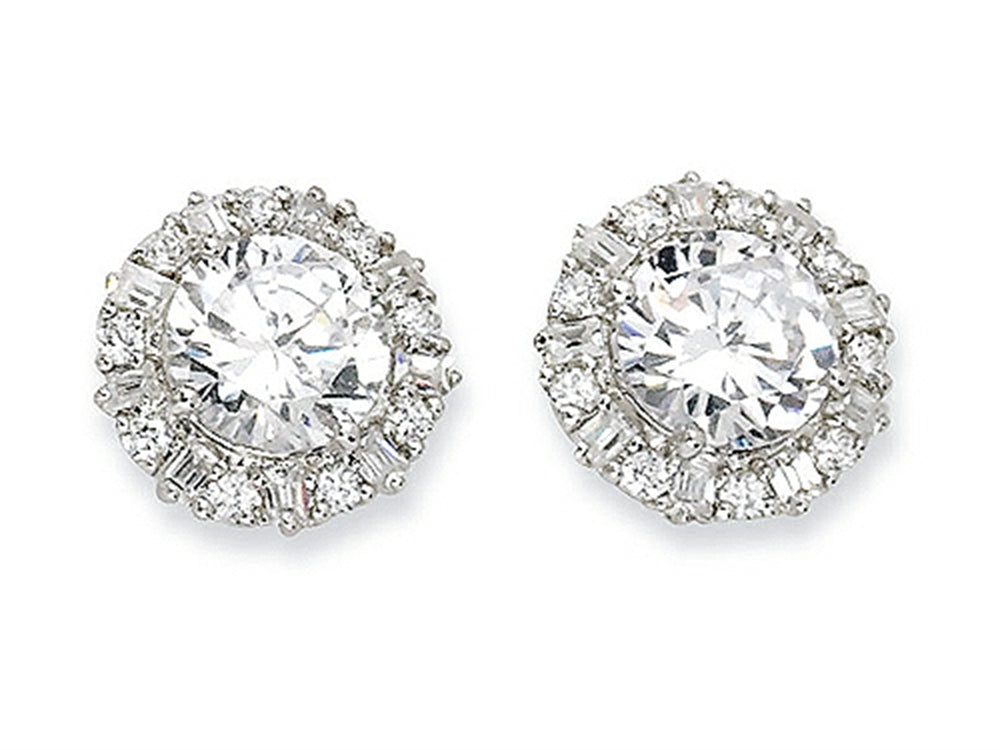 Cheryl M Sterling Silver CZ Post Earrings