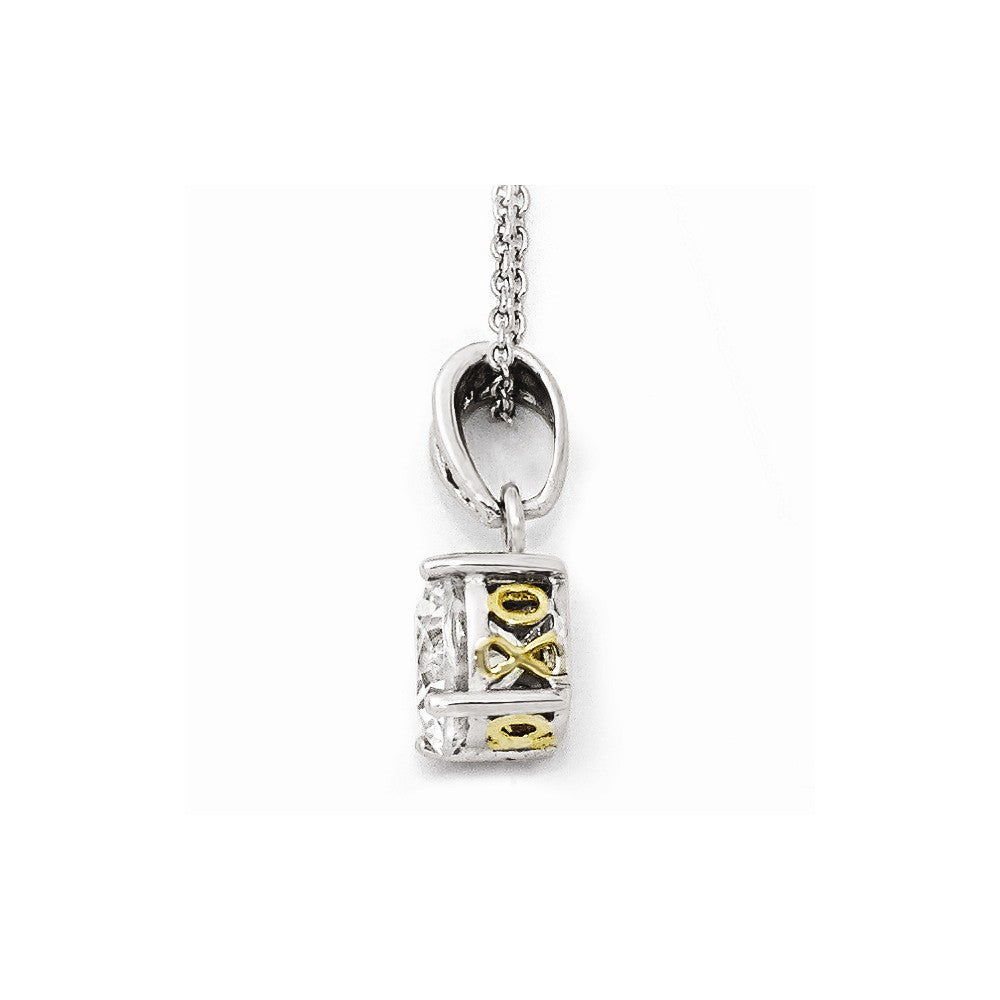Cheryl M Sterling Silver and Gold Plated 8mm X and O CZ 18in Necklace