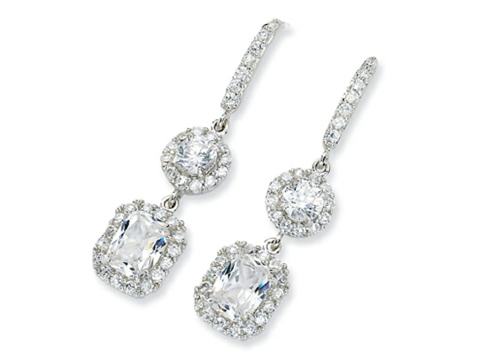 Cheryl M Sterling Silver CZ French Wire Earrings
