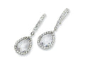 Cheryl M Sterling Silver Checker-cut CZ French Wire Earrings