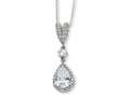 Cheryl M Sterling Silver Pear CZ 18in Necklace
