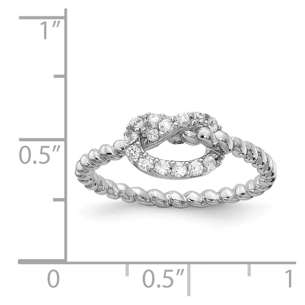 Cheryl M Sterling Silver CZ Knot Ring