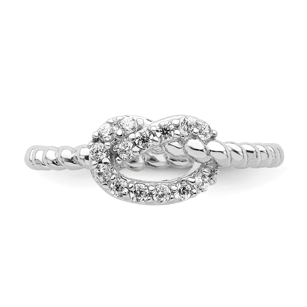 Cheryl M Sterling Silver CZ Knot Ring
