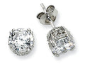 Cheryl M Sterling Silver 6.5mm CZ Stud Earrings