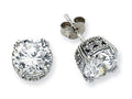 Cheryl M Sterling Silver 8mm CZ Stud Earrings