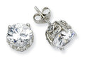 Cheryl M Sterling Silver 8mm CZ Stud Earrings