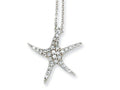 Cheryl M Sterling Silver CZ Starfish 18in Necklace