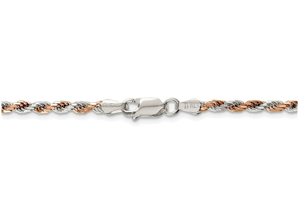 FJC Finejewelers 18 Inch Sterling Silver 2.5mm Rose Rope Chain Necklace