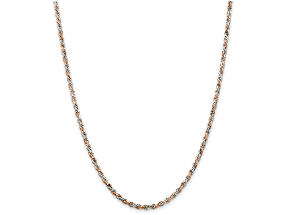 FJC Finejewelers 18 Inch Sterling Silver 2.5mm Rose Rope Chain Necklace