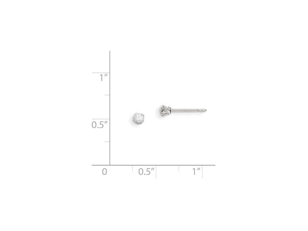 FJC Finejewelers Sterling Silver 3mm Round Snap Set Cubic Zirconia Stud Earrings
