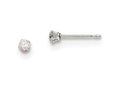 FJC Finejewelers Sterling Silver 3mm Round Snap Set Cubic Zirconia Stud Earrings