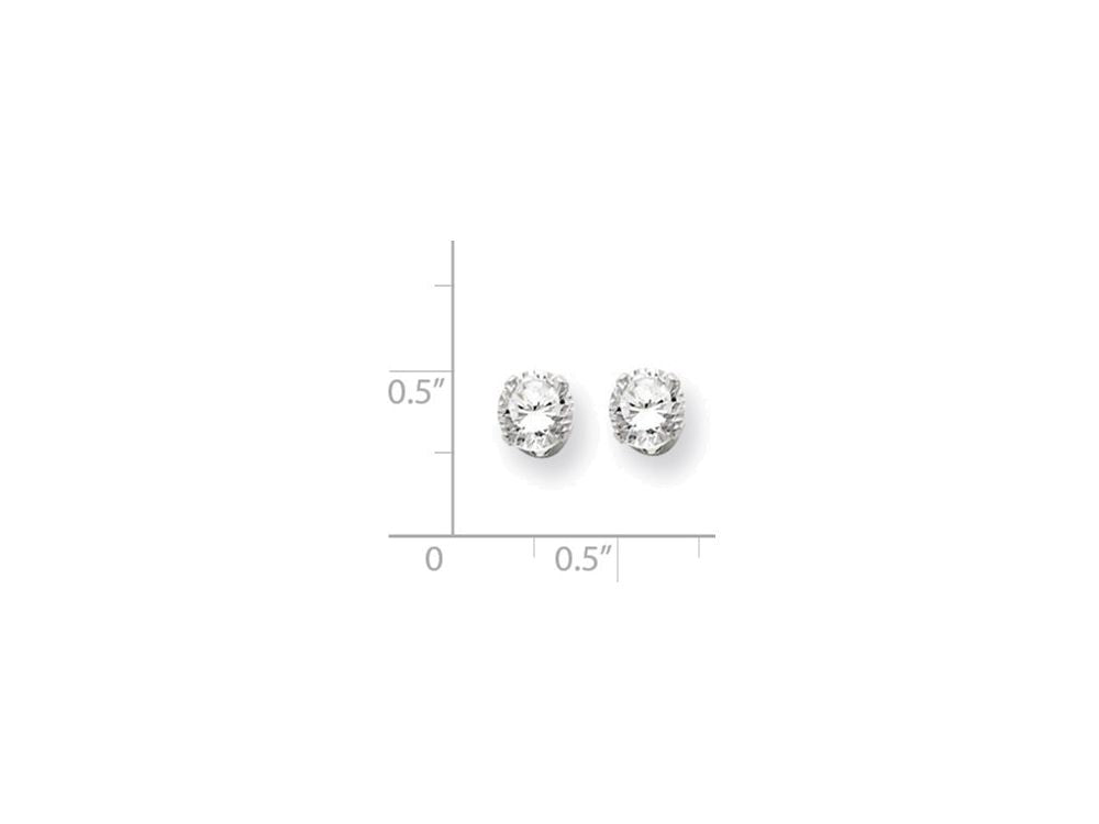 FJC Finejewelers Sterling Silver 6mm Round Snap Set Cubic Zirconia Stud Earrings