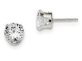 FJC Finejewelers Sterling Silver 7mm Round Snap Set Cubic Zirconia Stud Earrings