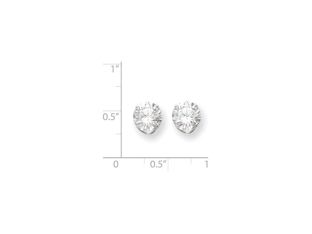 FJC Finejewelers Sterling Silver 8mm Round Snap Set Cubic Zirconia Stud Earrings