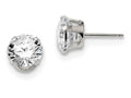 FJC Finejewelers Sterling Silver 8mm Round Snap Set Cubic Zirconia Stud Earrings