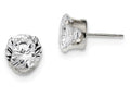 FJC Finejewelers Sterling Silver 9mm Round Snap Set Cubic Zirconia Stud Earrings