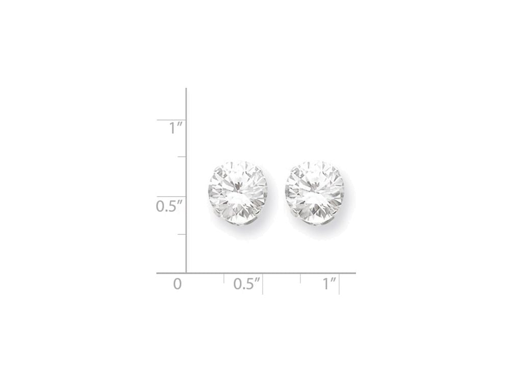 FJC Finejewelers Sterling Silver 10mm Round Snap Set Cubic Zirconia Stud Earrings