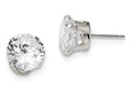 FJC Finejewelers Sterling Silver 10mm Round Snap Set Cubic Zirconia Stud Earrings