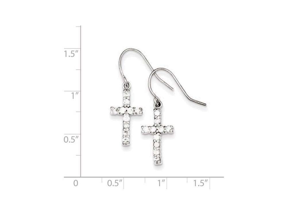 FJC Finejewelers Sterling Silver Cubic Zirconia Cross Earrings