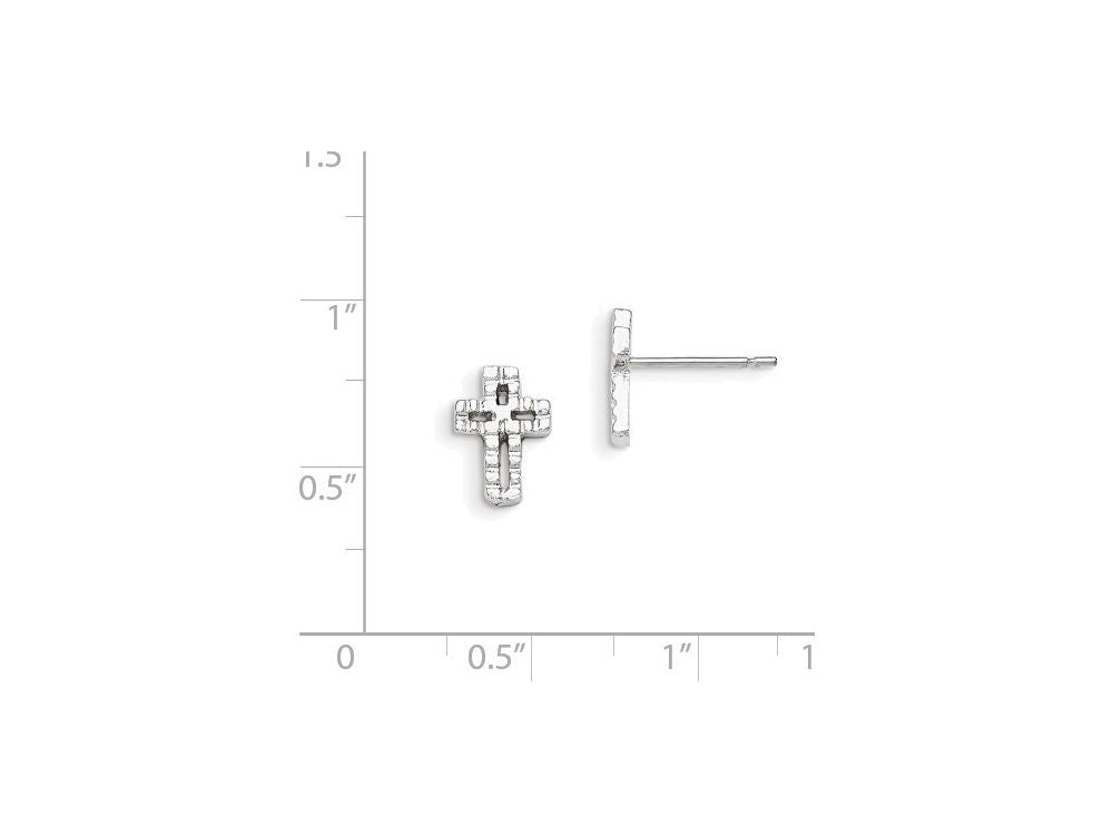 FJC Finejewelers Sterling Silver Cross Mini Earrings