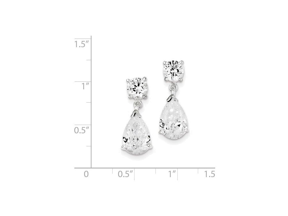 FJC Finejewelers Sterling Silver Cubic Zirconia Pear Shaped Dangle Earrings