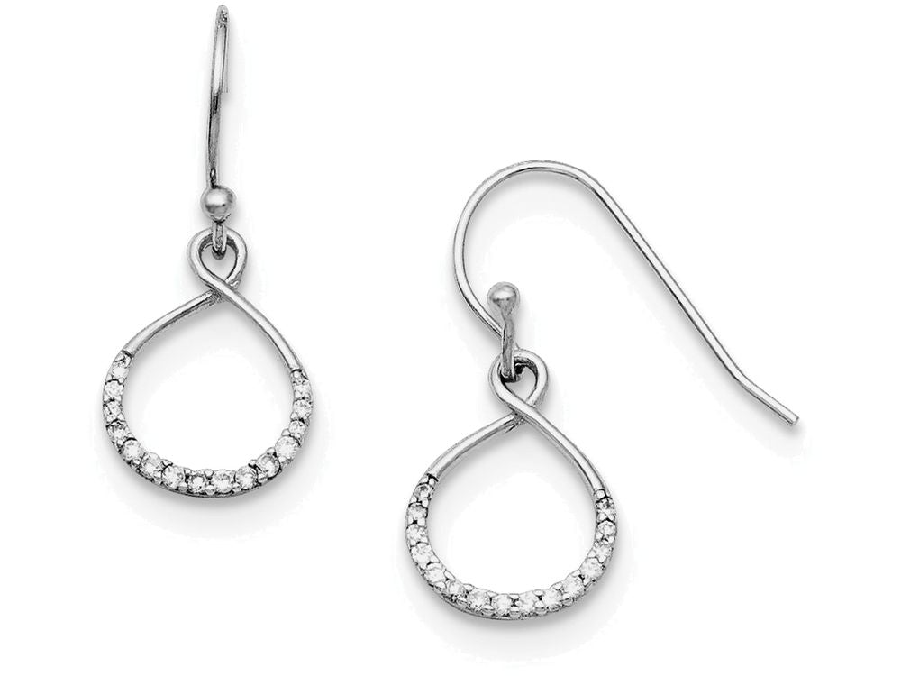 FJC Finejewelers Sterling Silver With CZ Infinity Symbol Shepard Hook Earrings