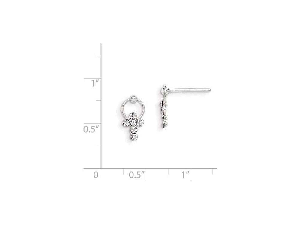 FJC Finejewelers Sterling Silver Cubic Zirconia Cross Earrings