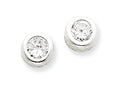 FJC Finejewelers Sterling Silver Bezel Cubic Zirconia Post Earrings