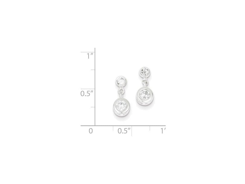 FJC Finejewelers Sterling Silver Round Cubic Zirconia Earrings