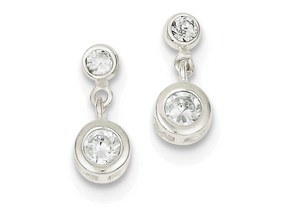 FJC Finejewelers Sterling Silver Round Cubic Zirconia Earrings