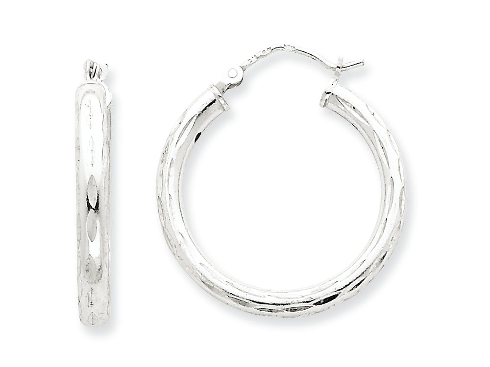 FJC Finejewelers Sterling Silver Bright-cut Satin Polished Earrings