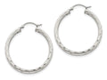FJC Finejewelers Sterling Silver Bright-cut Satin Polished Hoop Earrings