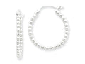 FJC Finejewelers Sterling Silver Polished Beaded Hoop Earrings