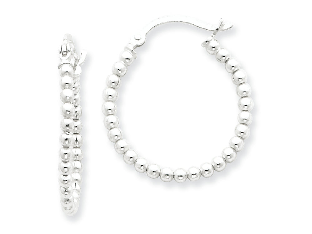 FJC Finejewelers Sterling Silver Polished Beaded Hoop Earrings