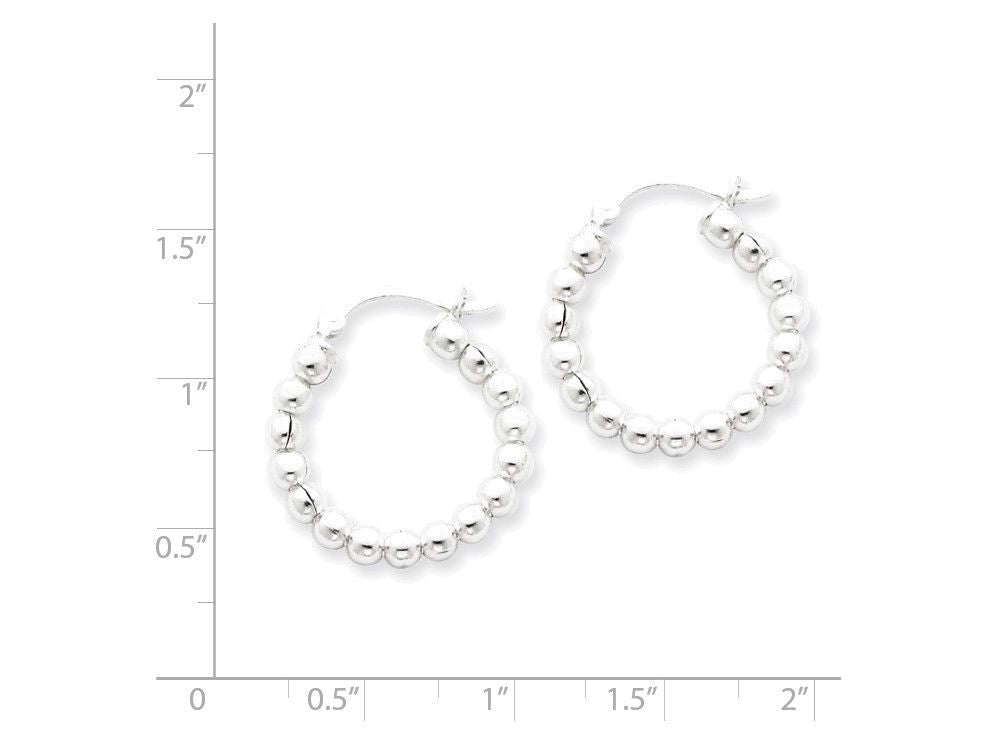 FJC Finejewelers Sterling Silver Polished Beaded Hoop Earrings