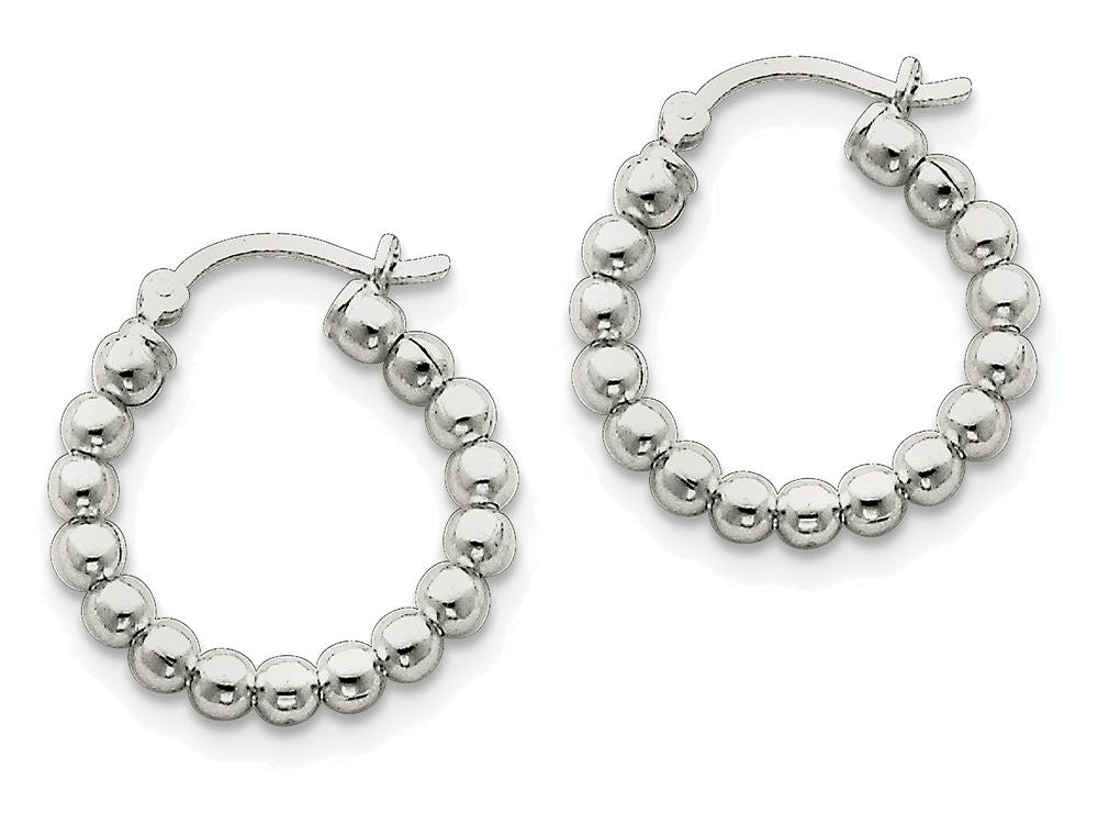FJC Finejewelers Sterling Silver Polished Beaded Hoop Earrings