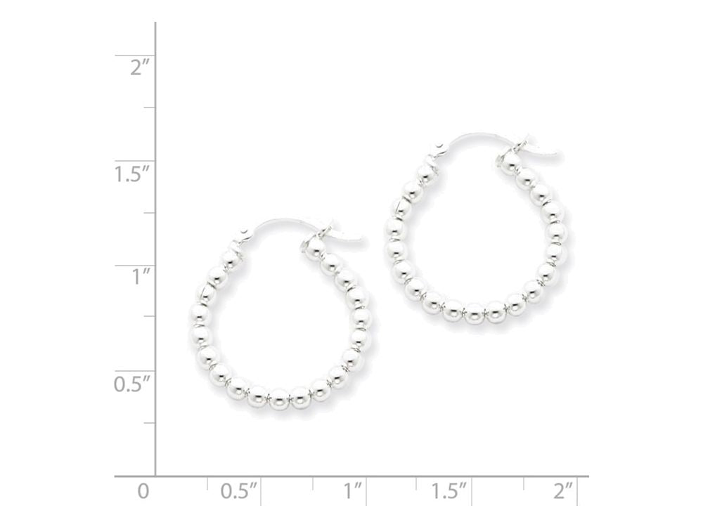 FJC Finejewelers Sterling Silver Polished Beaded Hoop Earrings