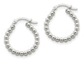 FJC Finejewelers Sterling Silver Polished Beaded Hoop Earrings