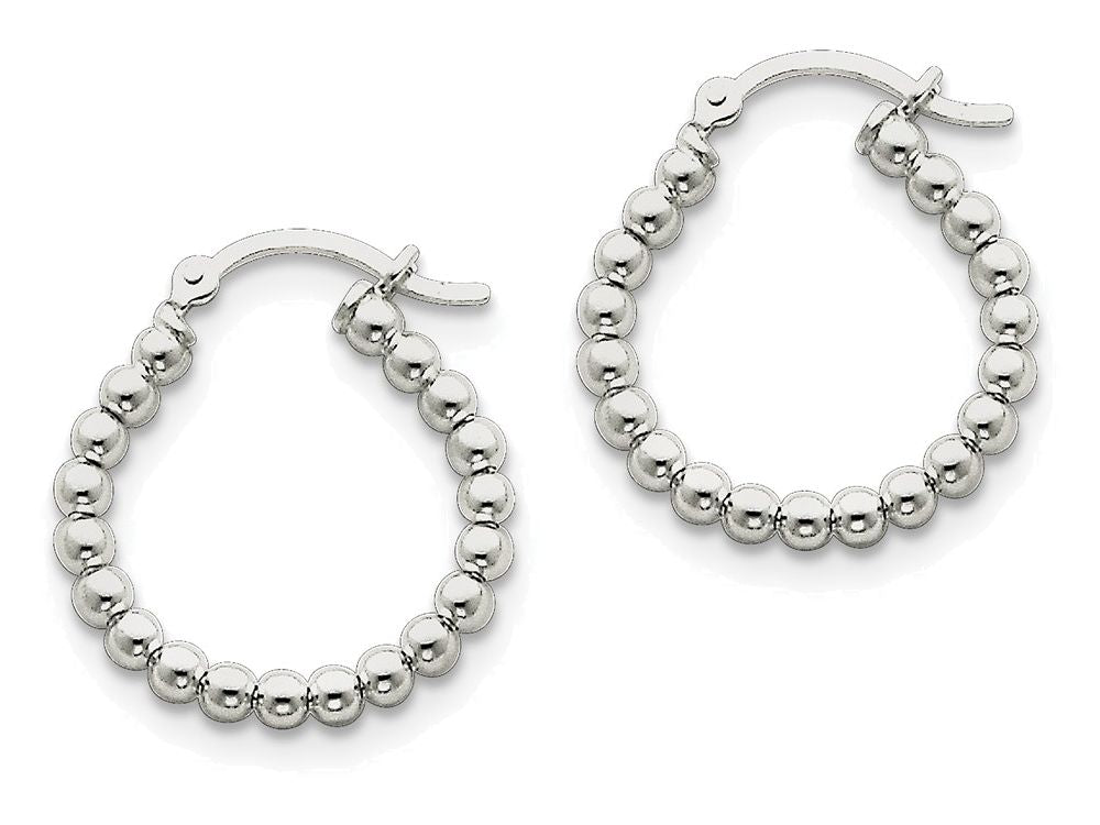FJC Finejewelers Sterling Silver Polished Beaded Hoop Earrings