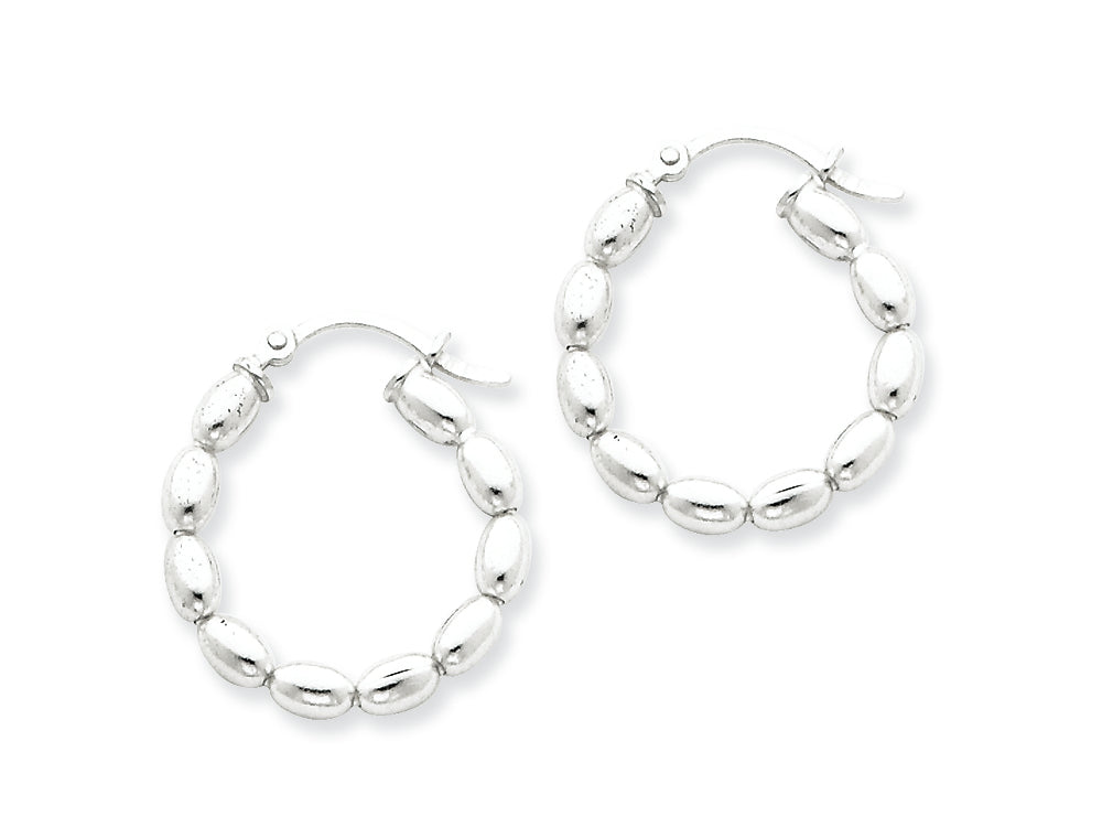 FJC Finejewelers Sterling Silver Polished Beaded Hoop Earrings