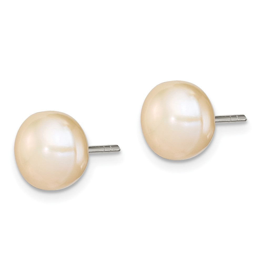 FJC Finejewelers Sterling Silver Peach Cultured Pearl Button Earrings