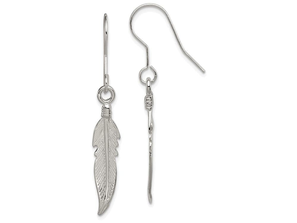 FJC Finejewelers Sterling Silver Feather Earrings