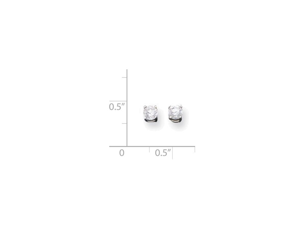 FJC Finejewelers Sterling Silver 4mm Round Basket Set Cubic Zirconia Stud Earrings