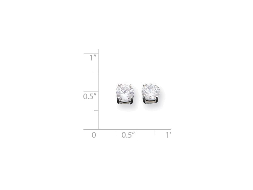 FJC Finejewelers Sterling Silver 6mm Round Basket Set Cubic Zirconia Stud Earrings