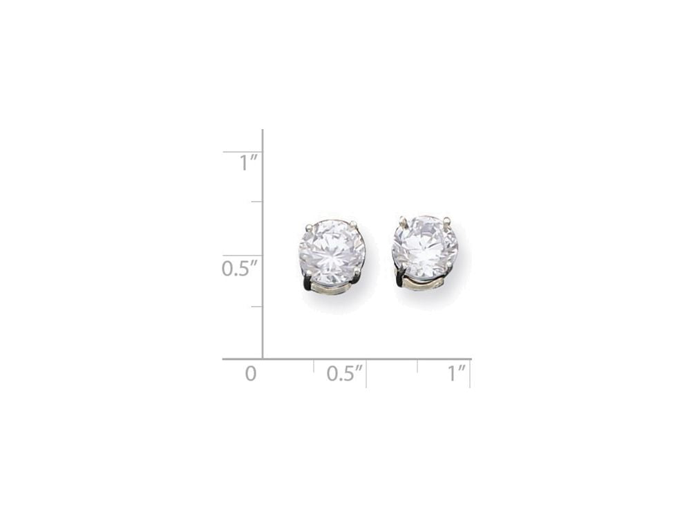 FJC Finejewelers Sterling Silver 8mm Round Basket Set Cubic Zirconia Stud Earrings