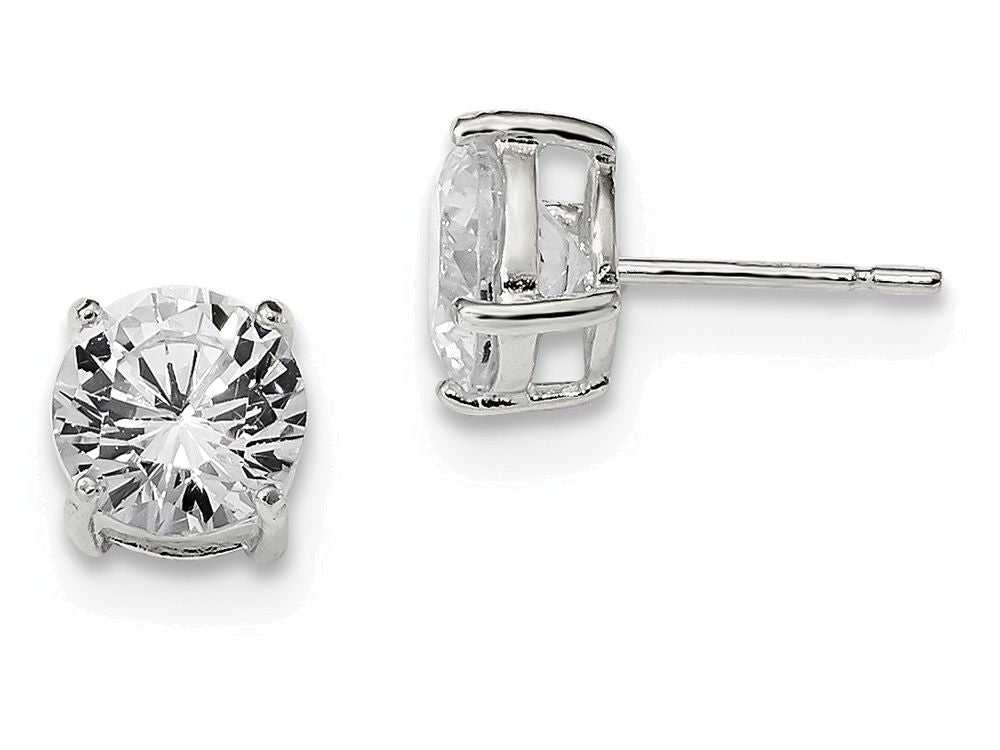 FJC Finejewelers Sterling Silver 8mm Round Basket Set Cubic Zirconia Stud Earrings
