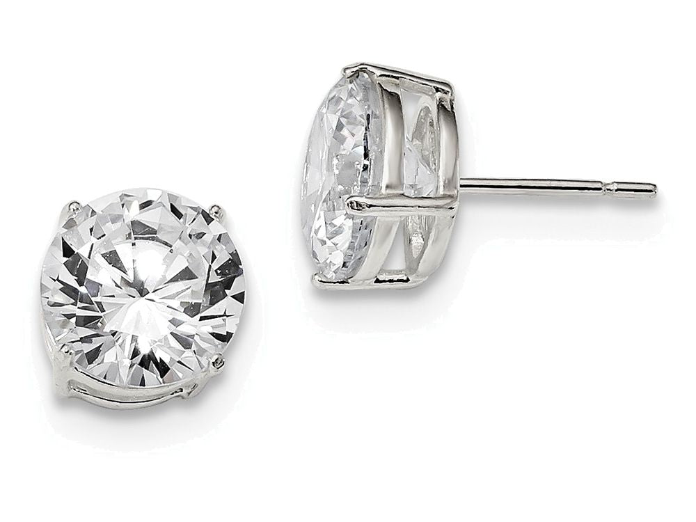 FJC Finejewelers Sterling Silver 10mm Round Basket Set Cubic Zirconia Stud Earrings