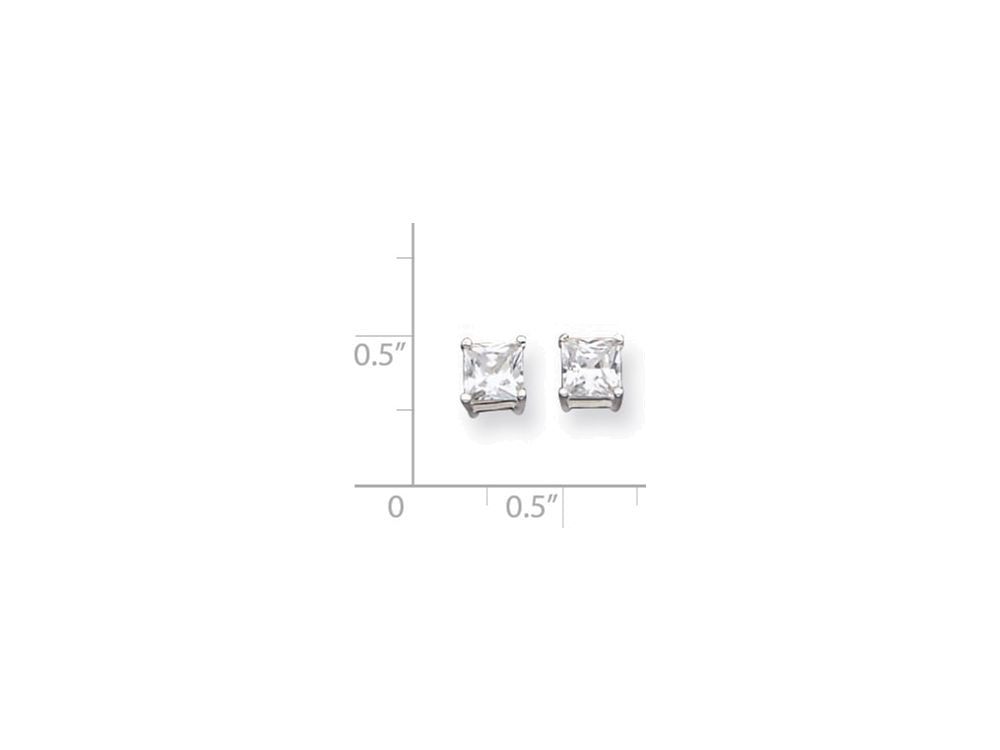 FJC Finejewelers Sterling Silver 5mm Princess Basket Set Cubic Zirconia Stud Earrings